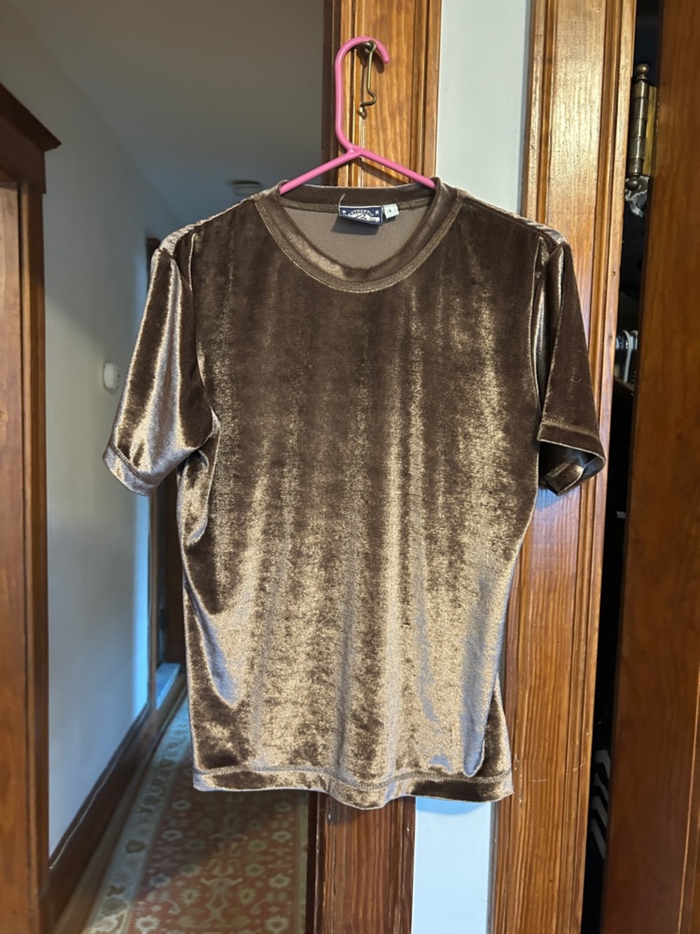 Velvety gold tan t shirt Vintage 90s